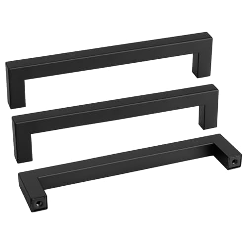 10 Pack 7-1/2 Inch Black Cabinet Handles Kitchen Drawer Pulls (10 Count)