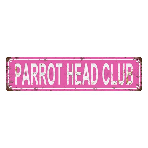 PARROT HEAD CLUB SPACE Metal Tin Street Sign Bar Cafe Garage Cave Home Room Wall Bathroom Farmhouse Garden Porch Patio Decor