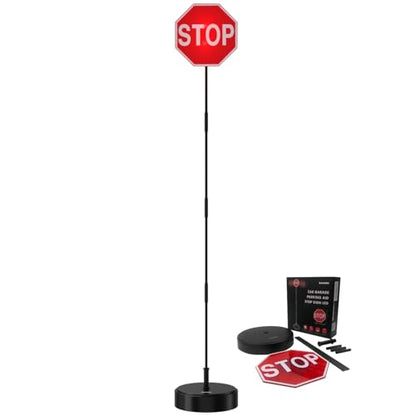 Garage Parking Aid with LED Stop Sign [Upgraded Base]