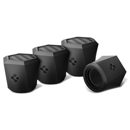 Magnetic Car Tire Valve Caps in Carbon Black (4 Count)