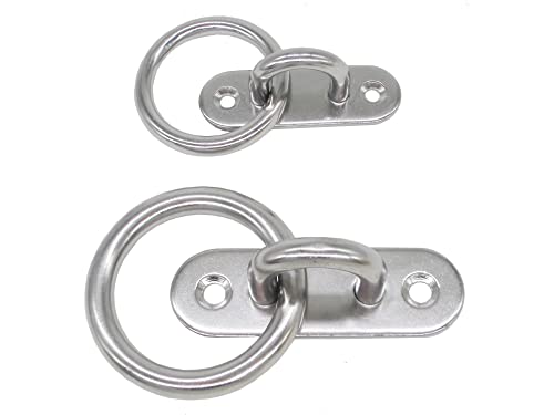 Stainless Steel Ceiling Hooks & Wall Hangers with Rings (4 Count)