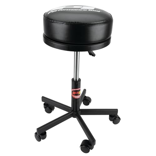 W85033 Pneumatic Rolling Shop Stool with Wheels