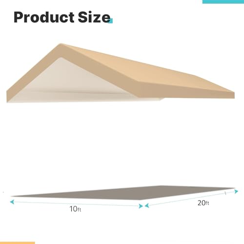 Carport Replacement Canopy Cover for Car Tent Top Garage Shelter Cover Tarp with Ball Bungees