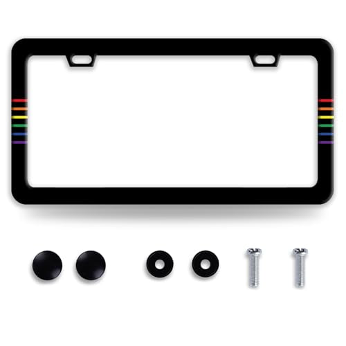Gay Rainbow Line License Plate Frame Funny LGBT License Plate Frames
