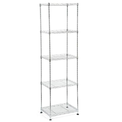 Chrome Small 5 Tiers Wire Shelving NSF Certified. Adjustable Storage Rack for Kitchen