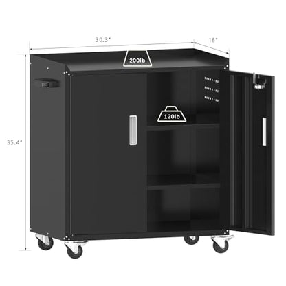Metal Garage Storage Cabinet with Wheels