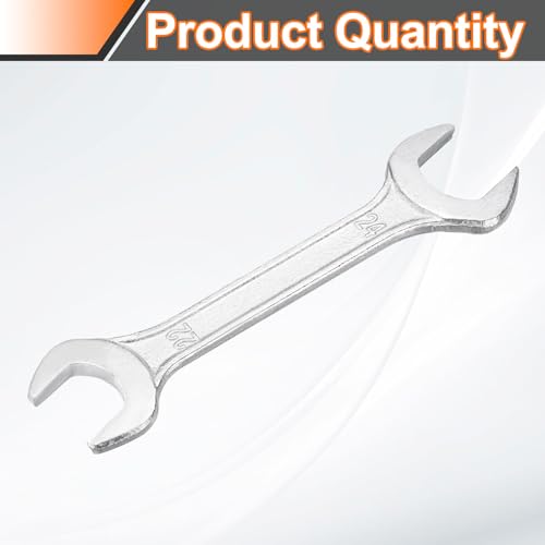 Double Open End Wrench 22mm x 24mm Metric 15 Degree Offset Angle Small Flat Head Wrench Galvanizing Open Ended Spanner for Automotive Repair Furniture Assembly