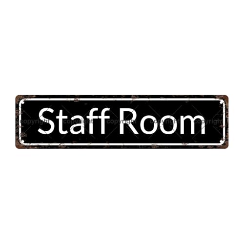 STAFF ROOM SPACE Metal Tin Street Sign Bar Cafe Garage Cave Home Room Wall Bathroom Farmhouse Garden Porch Patio Decor