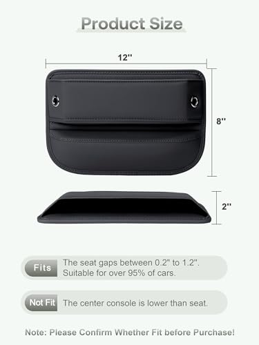Premium Leather Car Seat Gap Filler Organizer (2 Count)