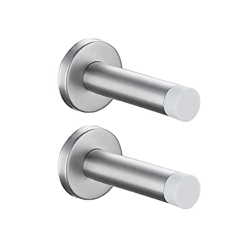 Door Stopper 304 Stainless Steel Thicken 1mm Sound Dampening Door Stop Bumper Wall Protetor 2 Pack (2 Count)