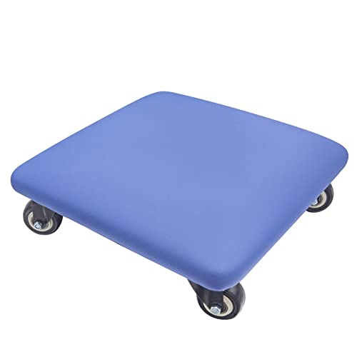 Roller Seat 360 Degree Rotating Low Stool with Wheel Chair PU Leather Universal Swivel Wheels Stool for Home Office Fitness and Garage