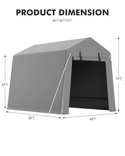 6 x 8 ft Carport Storage Shed