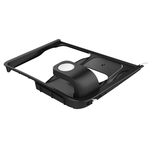 3-in-1 Organizer Mount for Legacy Tesla Model Y 2022-2024 & Model 3 2022-2023 (Watch Charger Not Included) - Uses Tesla Wireless Charging Pad - for iPhone, AirPods, Apple Watch