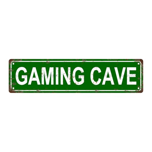 GAMING CAVE SPACE Metal Tin Street Sign Bar Cafe Garage Cave Home Room Wall Bathroom Farmhouse Garden Porch Patio Decor