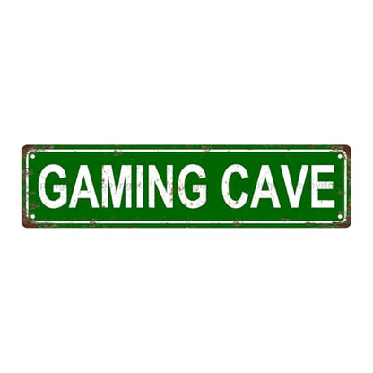 GAMING CAVE SPACE Metal Tin Street Sign Bar Cafe Garage Cave Home Room Wall Bathroom Farmhouse Garden Porch Patio Decor