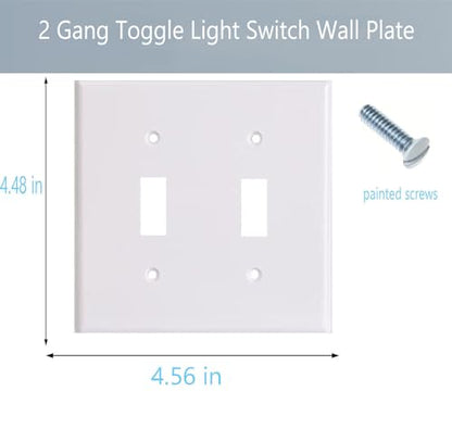 Toggle Light Switch Wall Plate Cover Double Switch Plate 2 (10 Count)