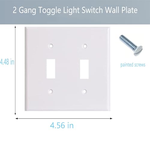 Toggle Light Switch Wall Plate Cover Double Switch Plate 2 (4 Count)