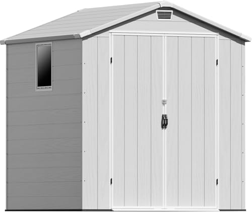 6X6 FT Plastic Outdoor Storage Shed with Floor