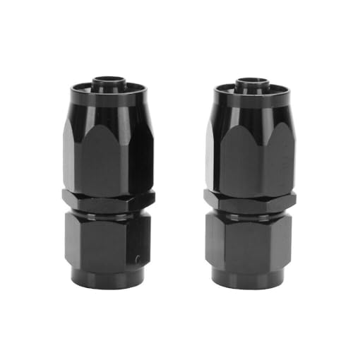 Swivel 12AN Fitting 0° Straight For CPE Braided Hose End Black 2Pcs (2 Count)