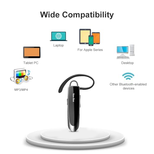2 Pack] Bluetooth Earpiece Wireless Handsfree Headset V5.0 24 Hrs Driving (2 Count)