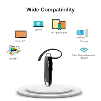2 Pack] Bluetooth Earpiece Wireless Handsfree Headset V5.0 24 Hrs Driving (2 Count)