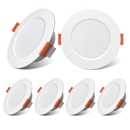12 Volt 3 Inch Ultra Thin LED Recessed Ceiling Lights for RV Interior 3W 6000K 12V LED Downlights Dimmable RV Puck Lights for Camper Van Boat Under Cabinet Lighting (6 Count)