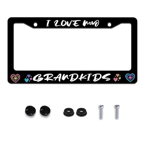 I Love My Grandkids License Plate Frame Stainless Steel 2