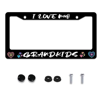 I Love My Grandkids License Plate Frame Stainless Steel 2