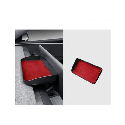 Dashboard Storage Box Central Control Suede Instrument Storage Compatible For Tesla Model 3 Highland 2024 Modification Interior Accessories