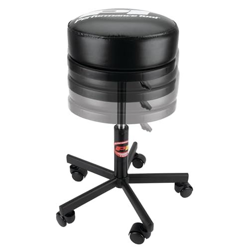W85033 Pneumatic Rolling Shop Stool with Wheels