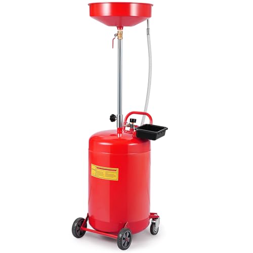 20 Gallon Waste Oil Drain Tank Portable Air Operated Oil Drainer with Adjustable Funnel Height 38