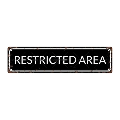 RESTRICTED AREA SPACE Metal Tin Street Sign Bar Cafe Garage Cave Home Room Wall Bathroom Farmhouse Garden Porch Patio Decor