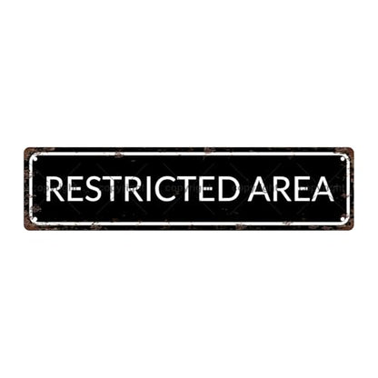 RESTRICTED AREA SPACE Metal Tin Street Sign Bar Cafe Garage Cave Home Room Wall Bathroom Farmhouse Garden Porch Patio Decor