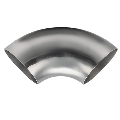 OD 1.5 Inch 90 Degree SS304 Stainless Steel Bend Tube Exhaust Elbow Pipe for Car Modified Exhaust System 1.5" Piping Silver Tone