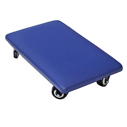 Roller Seat 360 Degree Rotating Low Stool with Wheel Chair PU Leather Universal Swivel Wheels Stool for Home Office Fitness and Garage
