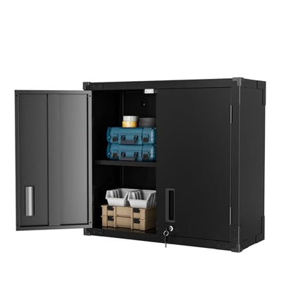 Garage Wall Cabinet with Locking Doors and Adjustable Shelf