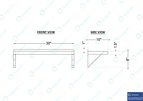 10 in. x 30 in. Stainless Steel Wall Mount Shelf
