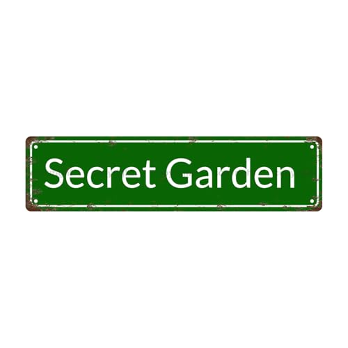 SECRET GARDEN SPACE Metal Tin Street Sign Bar Cafe Garage Cave Home Room Wall Bathroom Farmhouse Garden Porch Patio Decor