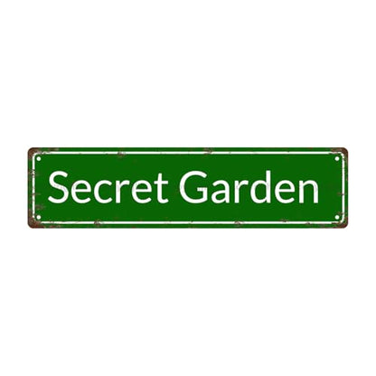 SECRET GARDEN SPACE Metal Tin Street Sign Bar Cafe Garage Cave Home Room Wall Bathroom Farmhouse Garden Porch Patio Decor