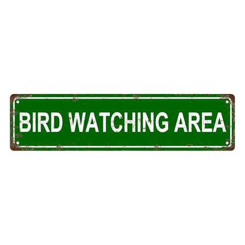 BIRD WATCHING AREA SPACE Metal Tin Street Sign Bar Cafe Garage Cave Home Room Wall Bathroom Farmhouse Garden Porch Patio Decor