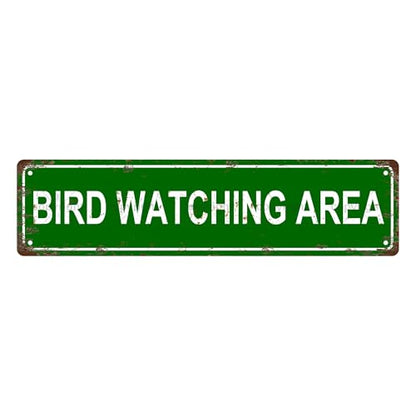 BIRD WATCHING AREA SPACE Metal Tin Street Sign Bar Cafe Garage Cave Home Room Wall Bathroom Farmhouse Garden Porch Patio Decor