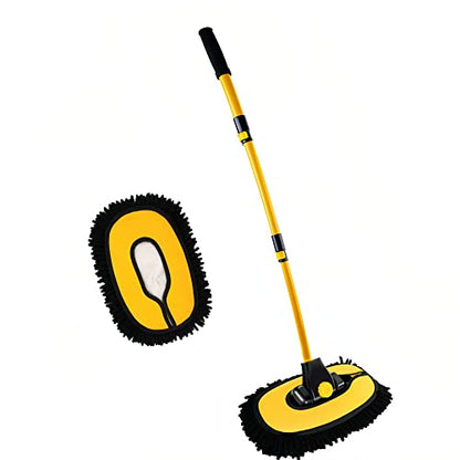 15°Curved Chenille Car Wash Brush Mop with Long Handle