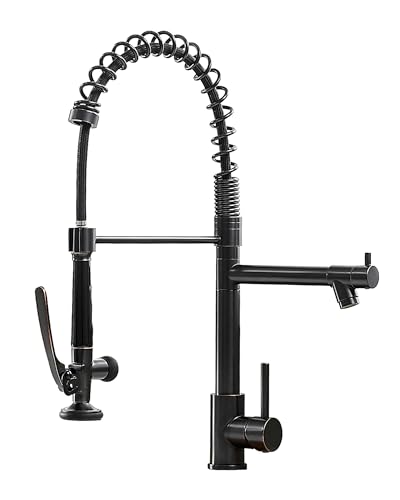 Commercial Kitchen Sink Faucet with Sprayer Oil Rubber Bronze