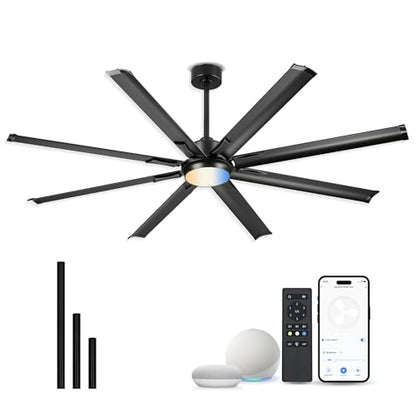 72 Inch Large Ceiling Fan with Light