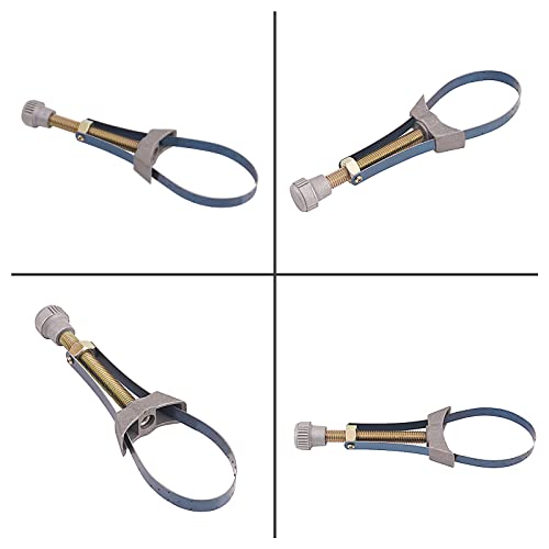 1PC Car Auto Motorcycle Oil Filter Tool Strap Wrench Diameter Adjustable 60mm To 120mm Universal Removal Tools Suction Tweezers Replacement Tips Strap Wrench