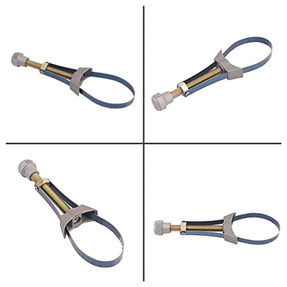 1PC Car Auto Motorcycle Oil Filter Tool Strap Wrench Diameter Adjustable 60mm To 120mm Universal Removal Tools Suction Tweezers Replacement Tips Strap Wrench