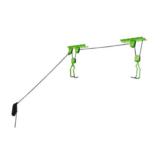 Bike Hanger Overhead Pulley System with 100lbs Capacity for Bicycles and Ladders
