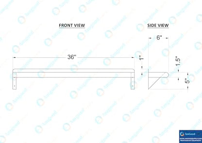 6 in. x 36 in. Stainless Steel Wall Mount Shelf