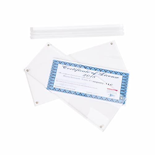 2 Pack of Acrylic Business License Frame for 4x9 Business License Certificate Desk (2 Count)