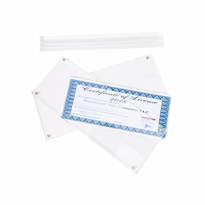 2 Pack of Acrylic Business License Frame for 4x9 Business License Certificate Desk (2 Count)